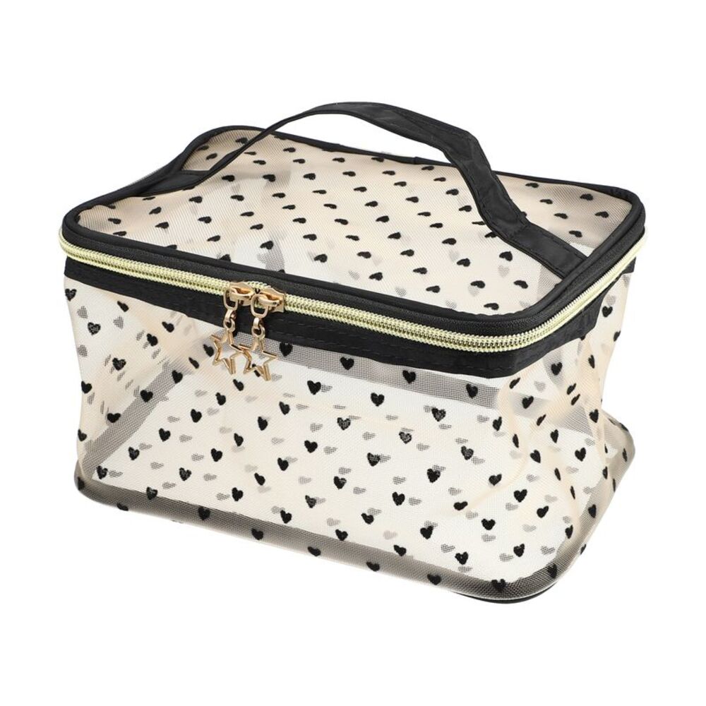 Zipper Travel Portable Makeup Organizer Bag Beige